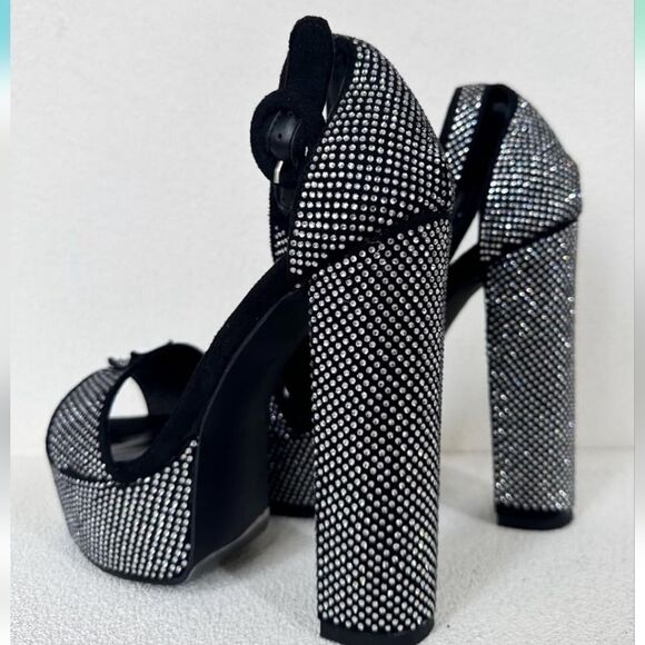 BRAND NEW OLIVIA JOHNSON CHUNKY PLATFORM ANKLE HIGH HEELED SANDALS - Picture 16 of 16